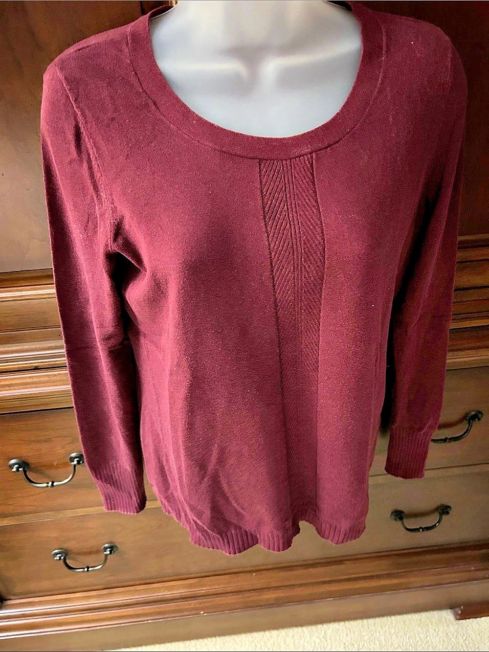 Talbots Scoop Neck Sweater in Burgundy Size XS